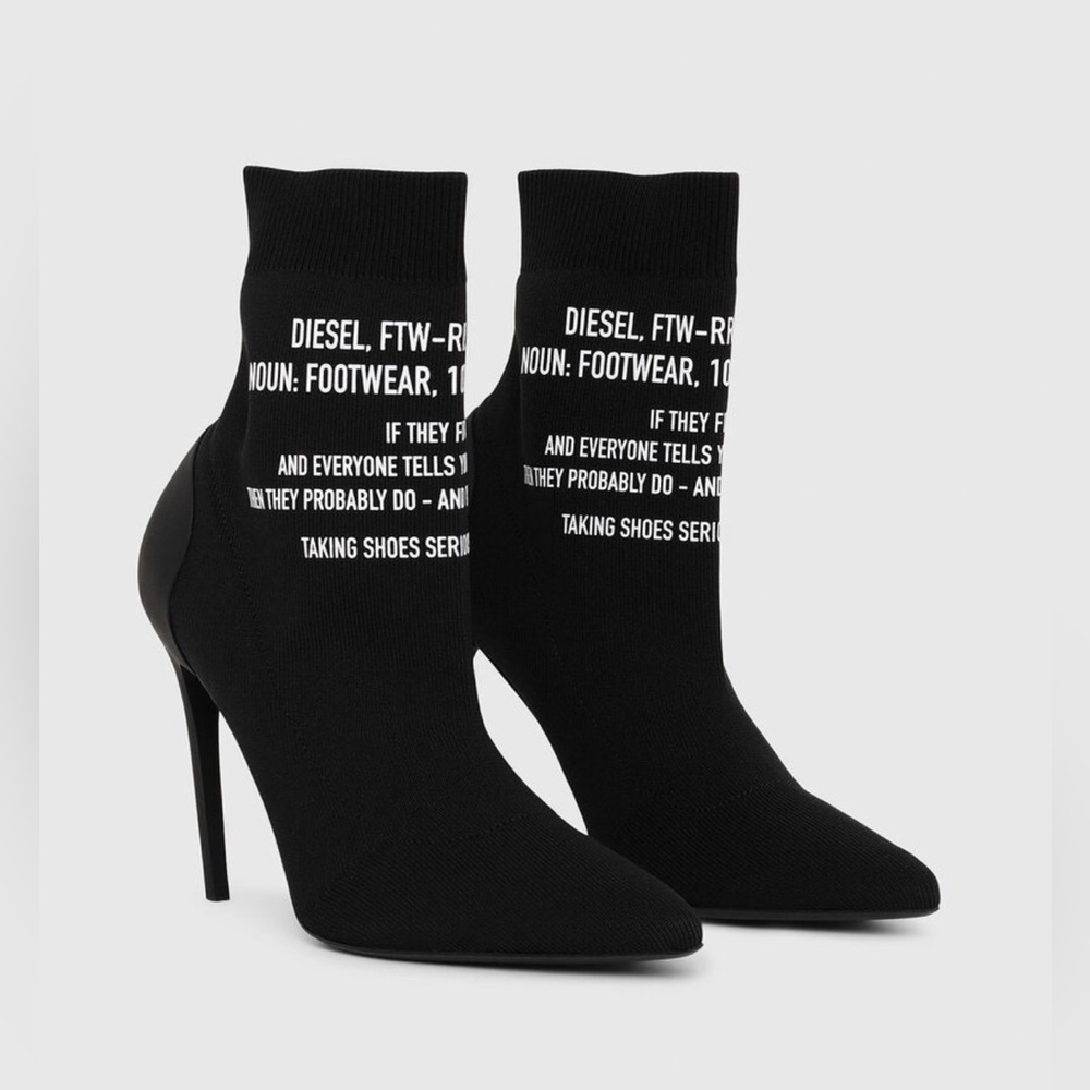 DIESEL D-SLANTY HAB High-heel sock boots with TPU heel